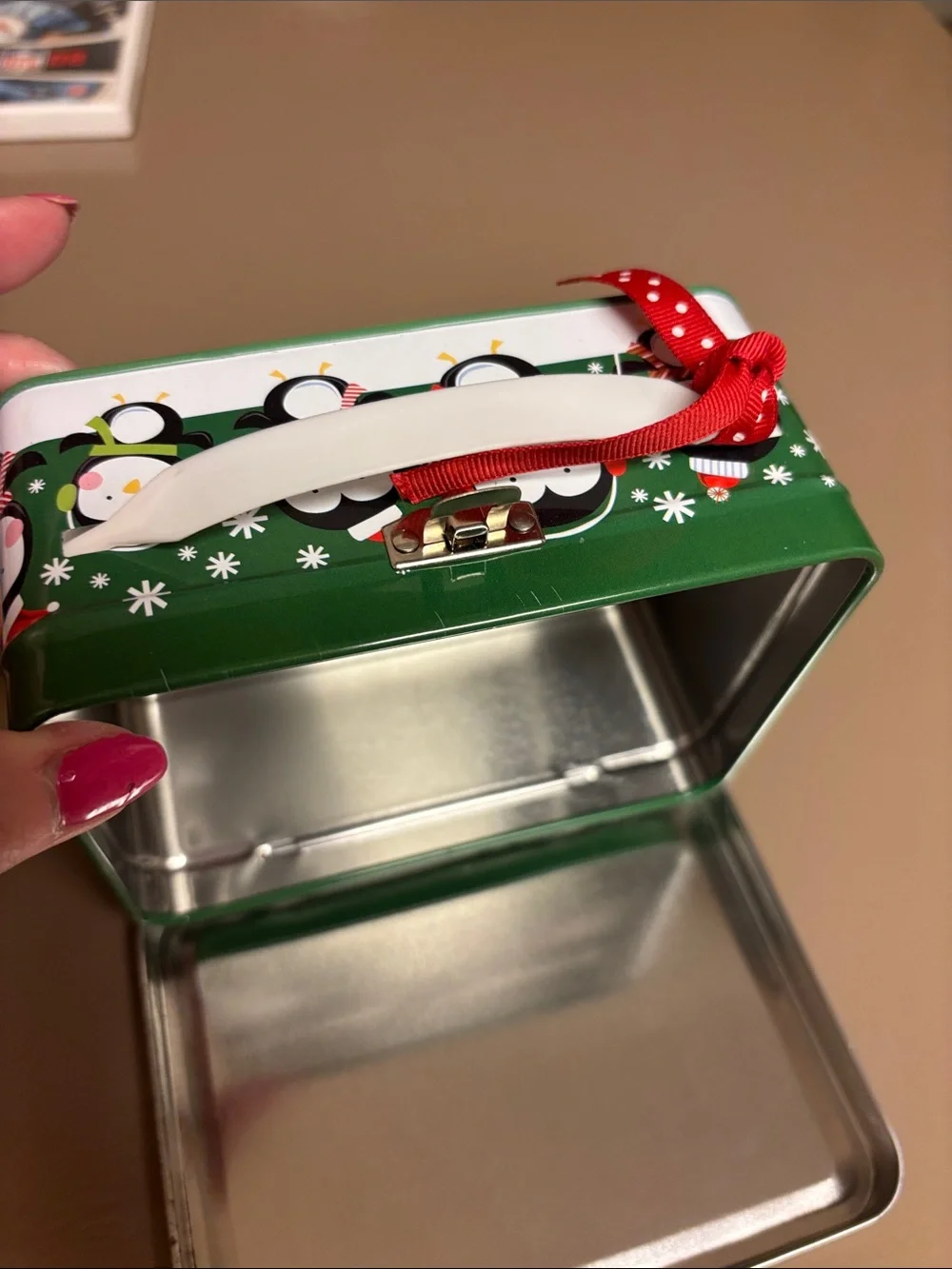Penguin Holiday Tin Ornament